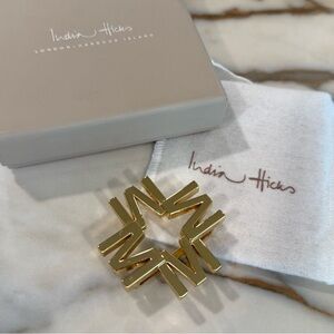 NWT India Hicks Gold Initial Legacy Belt Buckle - M